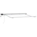Manueller Markisenrahmen mit LEDs Braun und Weiß 2,5 x 2 m
