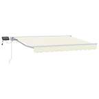 Manueller Markisenrahmen mit LEDs Creme und Weiß 3,5 x 2,5 m