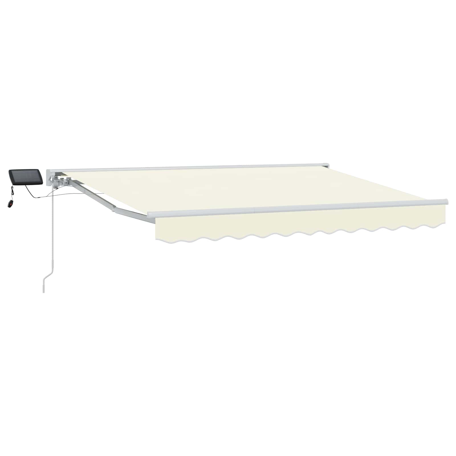 Manueller Markisenrahmen mit LEDs Creme und Weiß 3,5 x 2,5 m