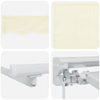 Manueller Markisenrahmen mit LEDs Creme und Weiß 4 x 3 m
