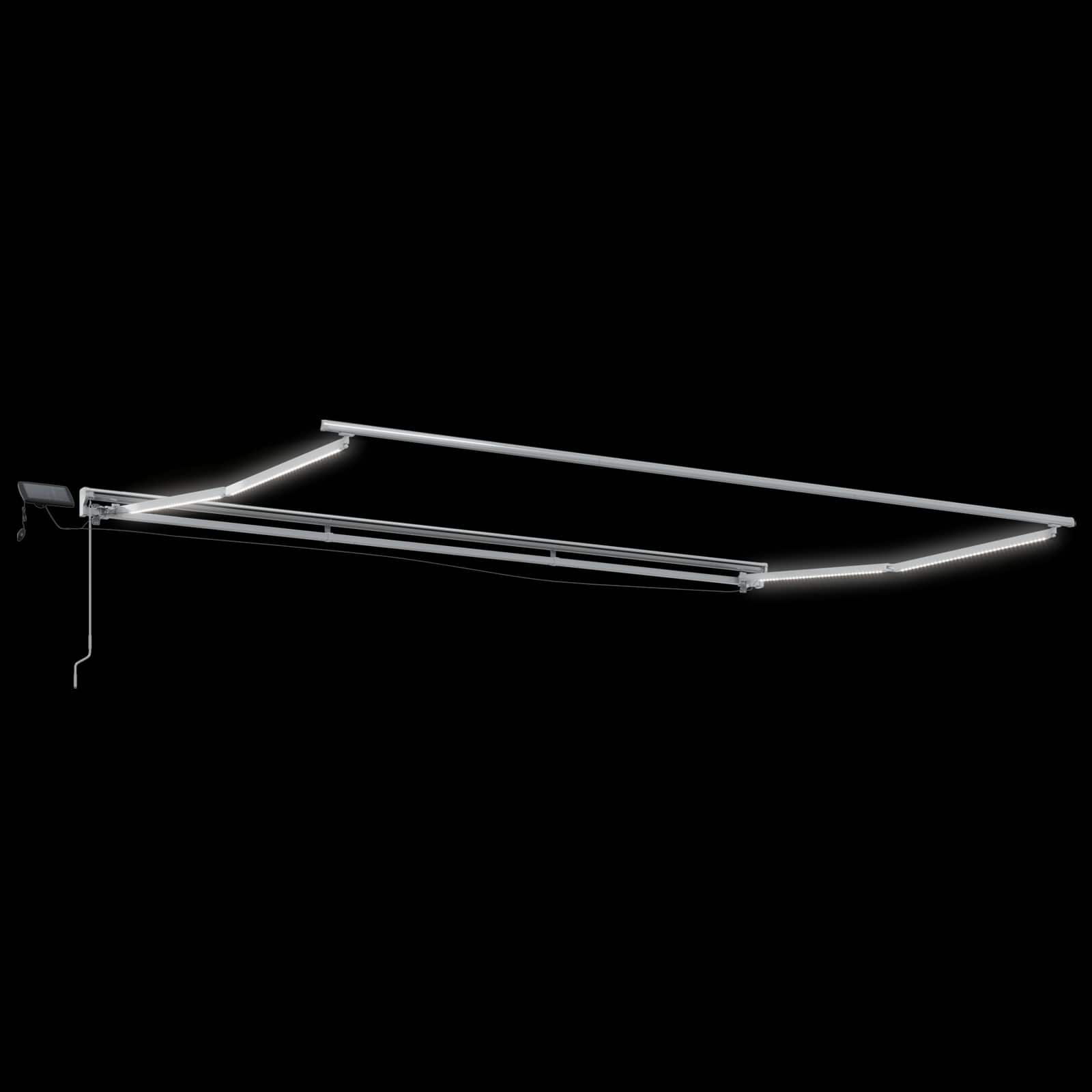 Manueller Markisenrahmen mit LEDs Burgunderrot und Weiß 4 x 3 m