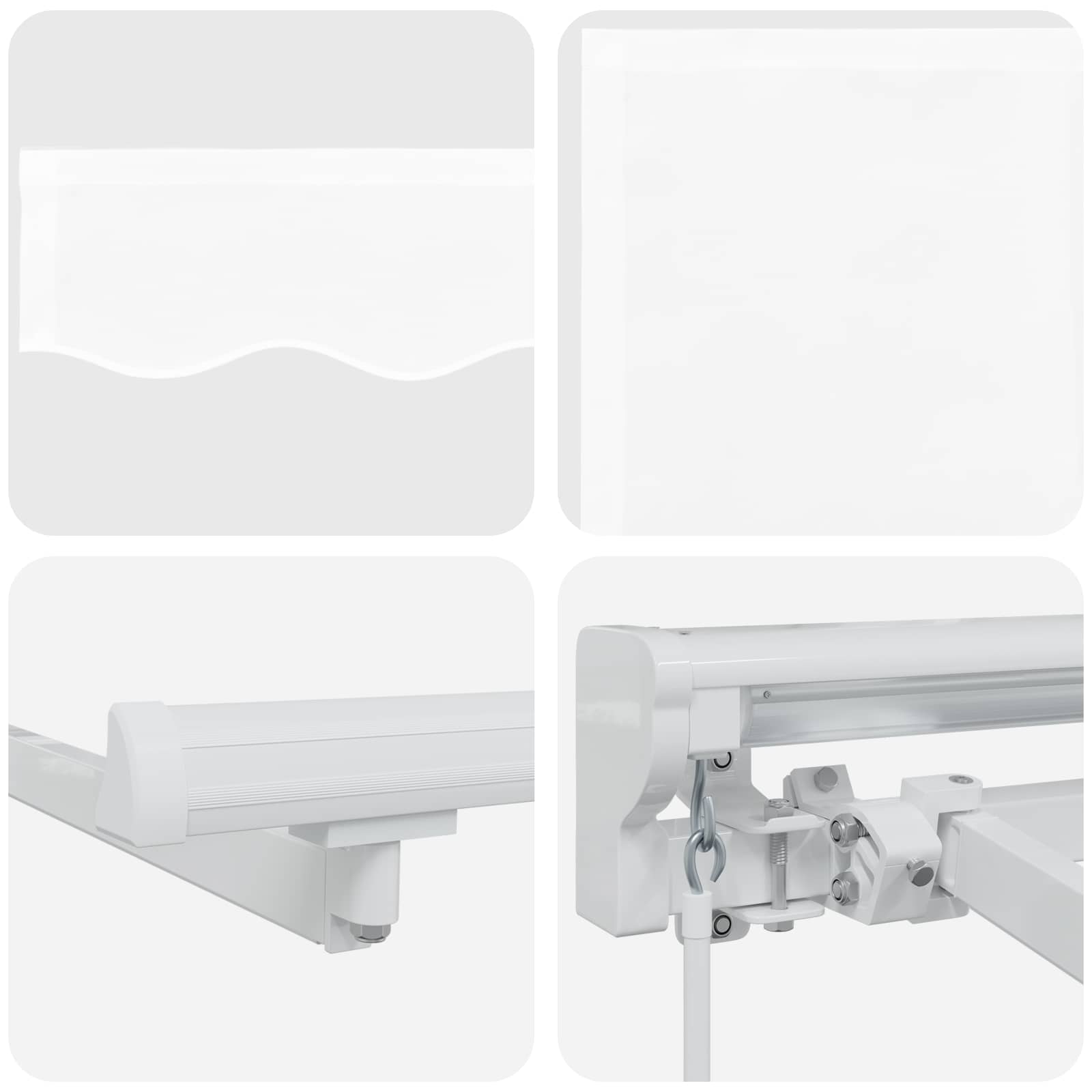 Manueller Markisenrahmen mit LEDs Weiß 4 x 3 m