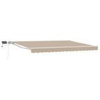 Manueller Markisenrahmen mit LEDs Beige und Weiß 4 × 3,5 m