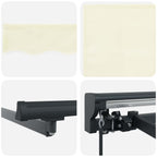 Manueller Markisenrahmen mit LEDs Creme und Anthrazit 2,5 x 2 m