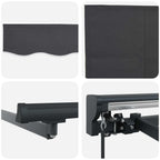 Manueller Markisenrahmen mit LEDs Anthrazit 2,5 x 2 m
