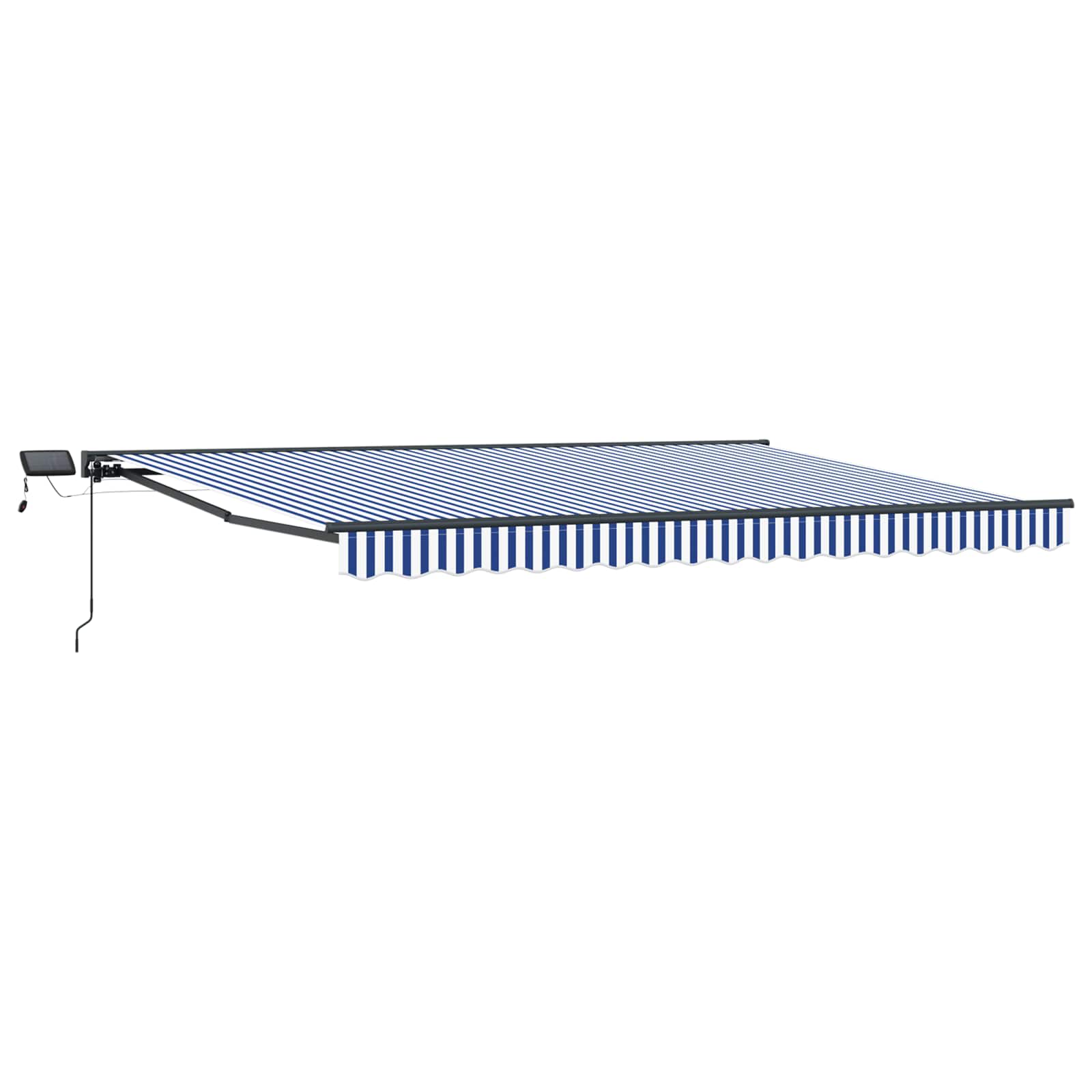 Manueller Markisenrahmen mit LEDs Blau, Weiß, Anthrazit 4 x 2 m