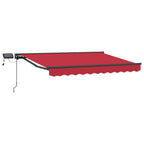 Manueller Markisenrahmen mit LEDs Rot und Anthrazit 3,5 x 2,5 m
