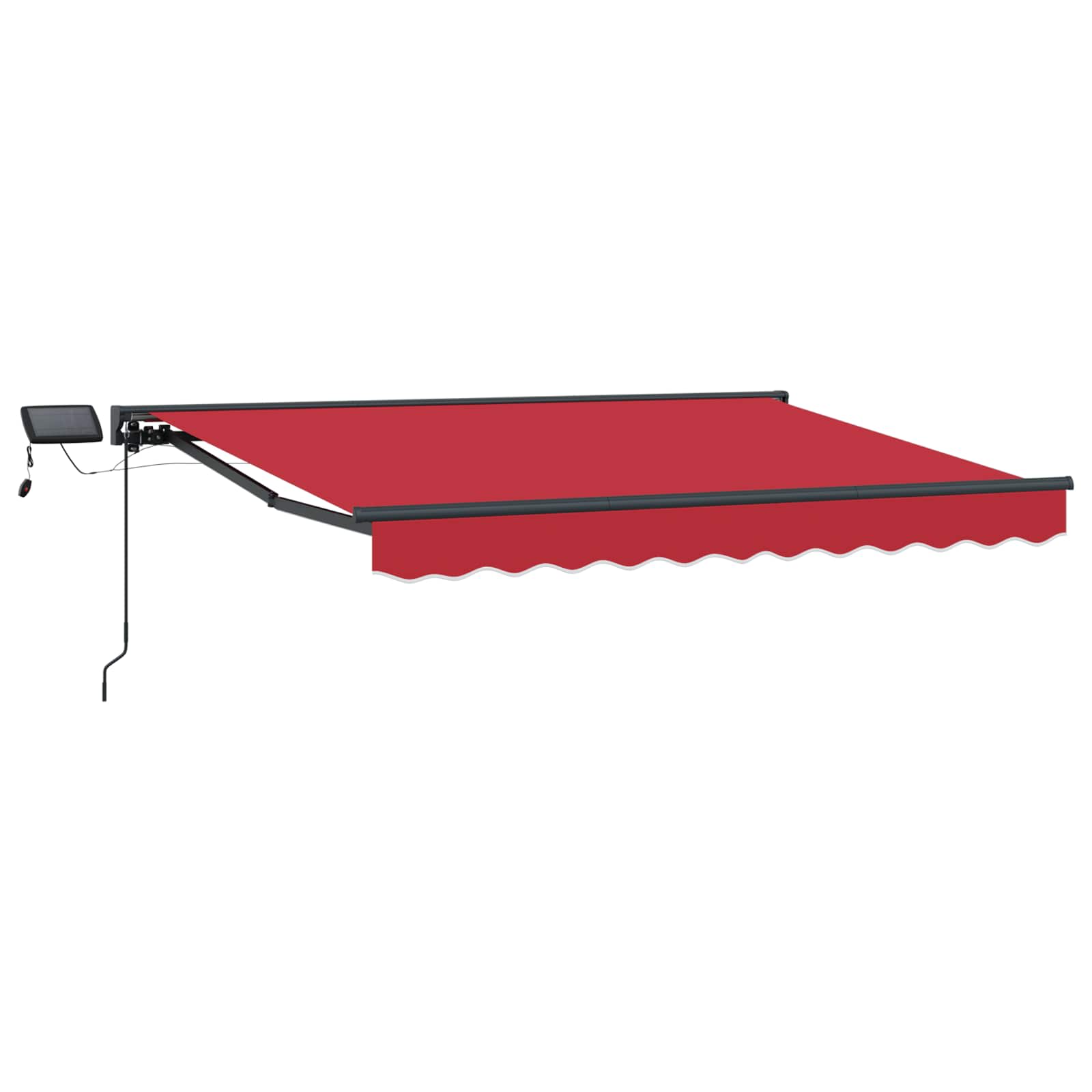 Manueller Markisenrahmen mit LEDs Rot und Anthrazit 3,5 x 2,5 m