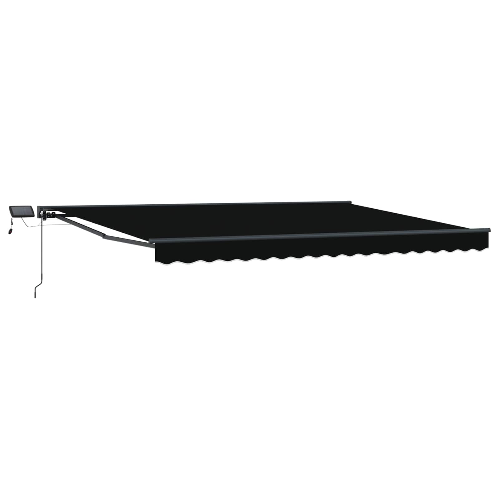 Manueller Markisenrahmen mit LEDs Schwarz und Anthrazit 4 x 3 m