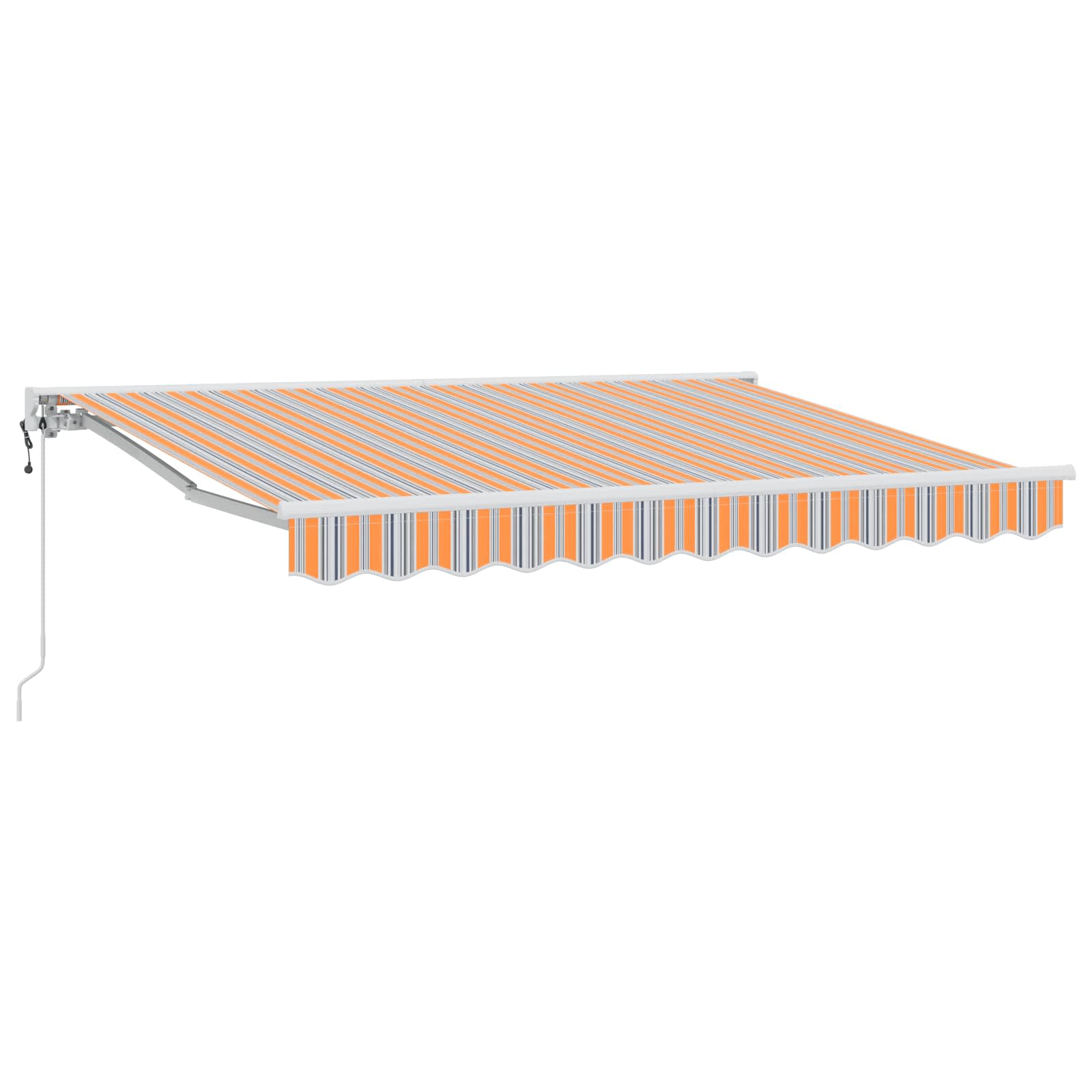 Elektrische ausziehbare Markise Orange, Grau, Blau, Weiß