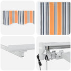 Elektrische ausziehbare Markise Blau, Orange, Weiß 3 x 2,5 m