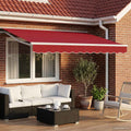 Elektrische ausziehbare Markise Rot und Weiß 3 x 2,5 m