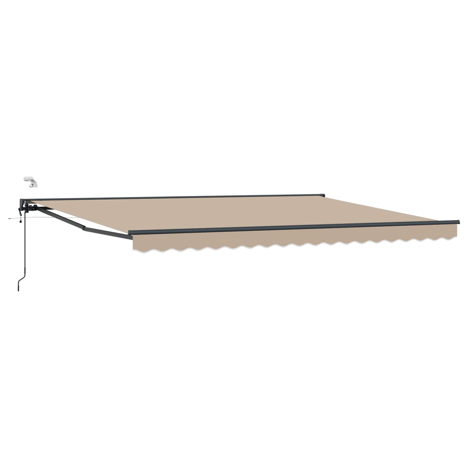 Elektrische ausziehbare Markise Beige und Anthrazit 4,5 x 3,5 m
