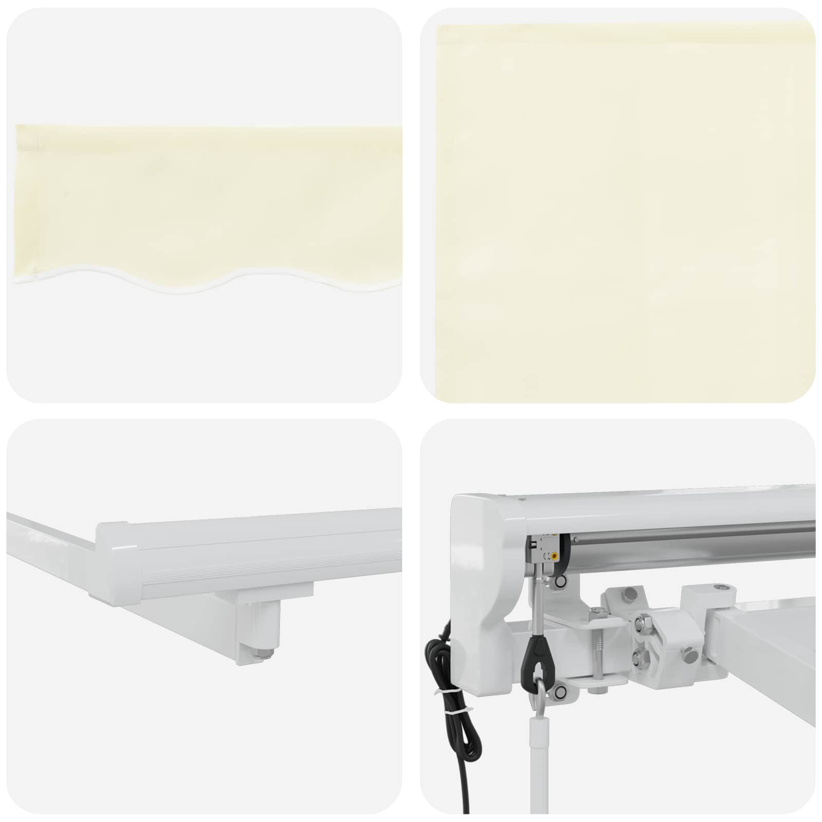 Elektrische ausziehbare Markise Creme und Weiß 2,5 x 2 m