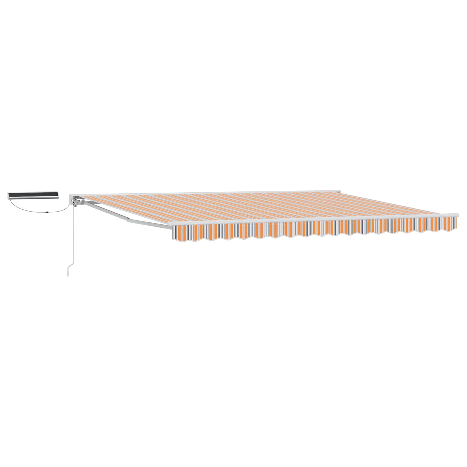 Elektrische ausziehbare Markise Blau, Orange, Weiß 4,5 x 3,5 m