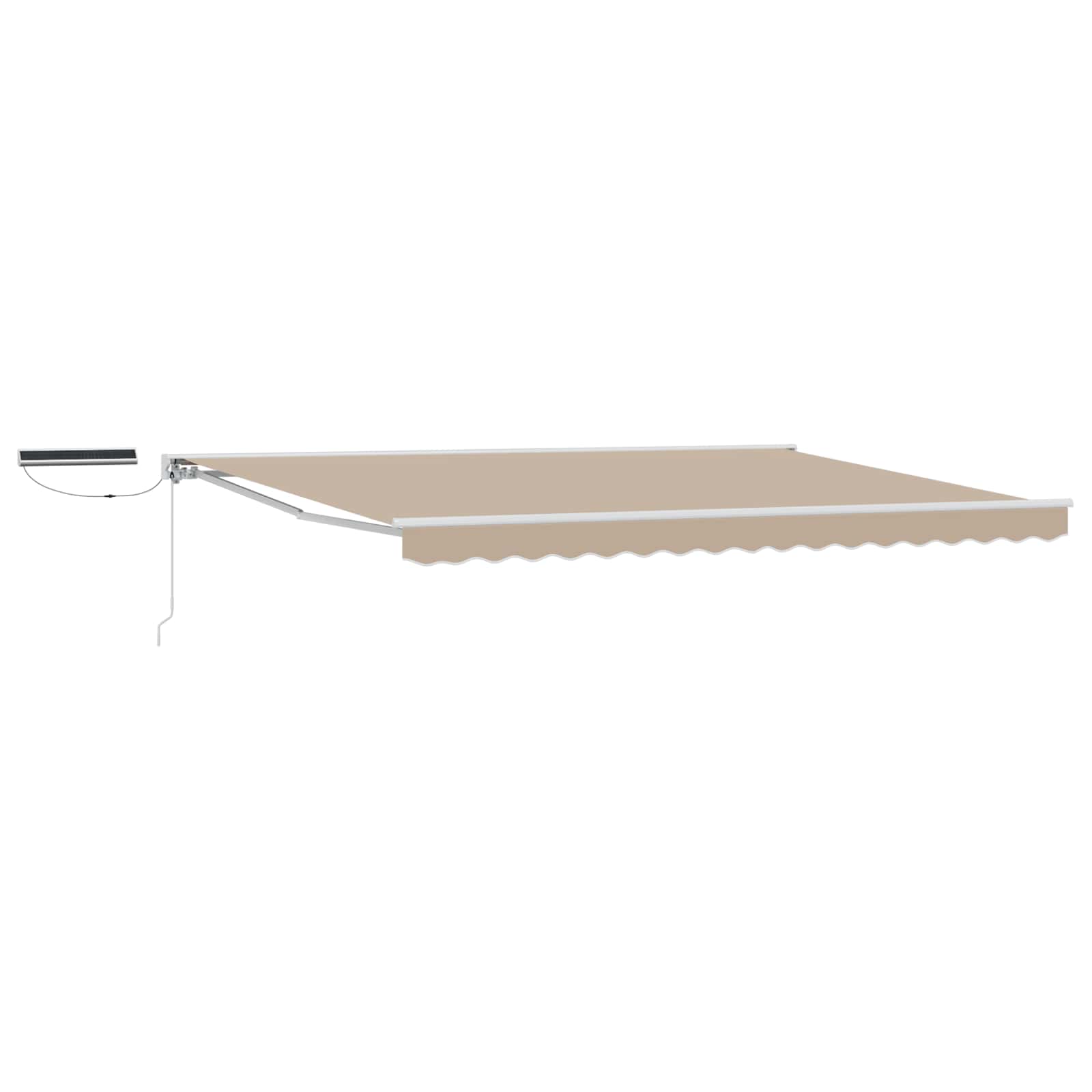 Elektrische ausziehbare Markise Beige und Weiß 5 x 3,5 m