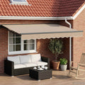 Elektrische ausziehbare Markise Beige und Anthrazit 3,5 x 2 m