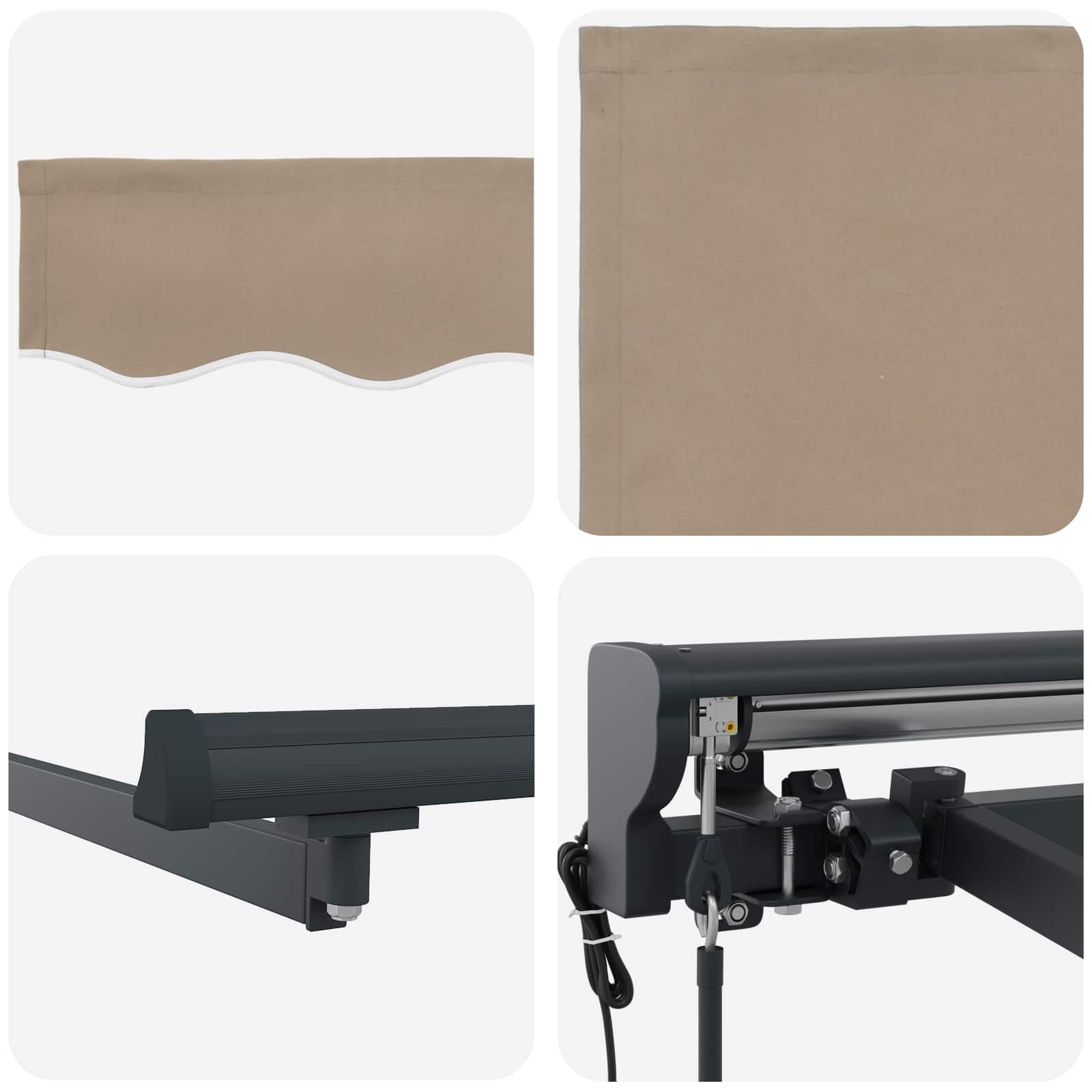 Elektrische ausziehbare Markise Beige und Anthrazit 3,5 x 2,5 m