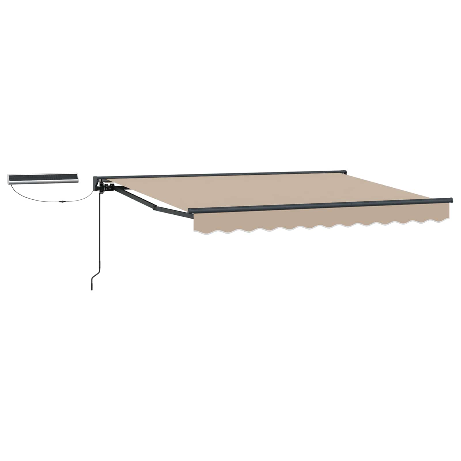 Elektrische ausziehbare Markise Beige und Anthrazit 3,5 x 2,5 m