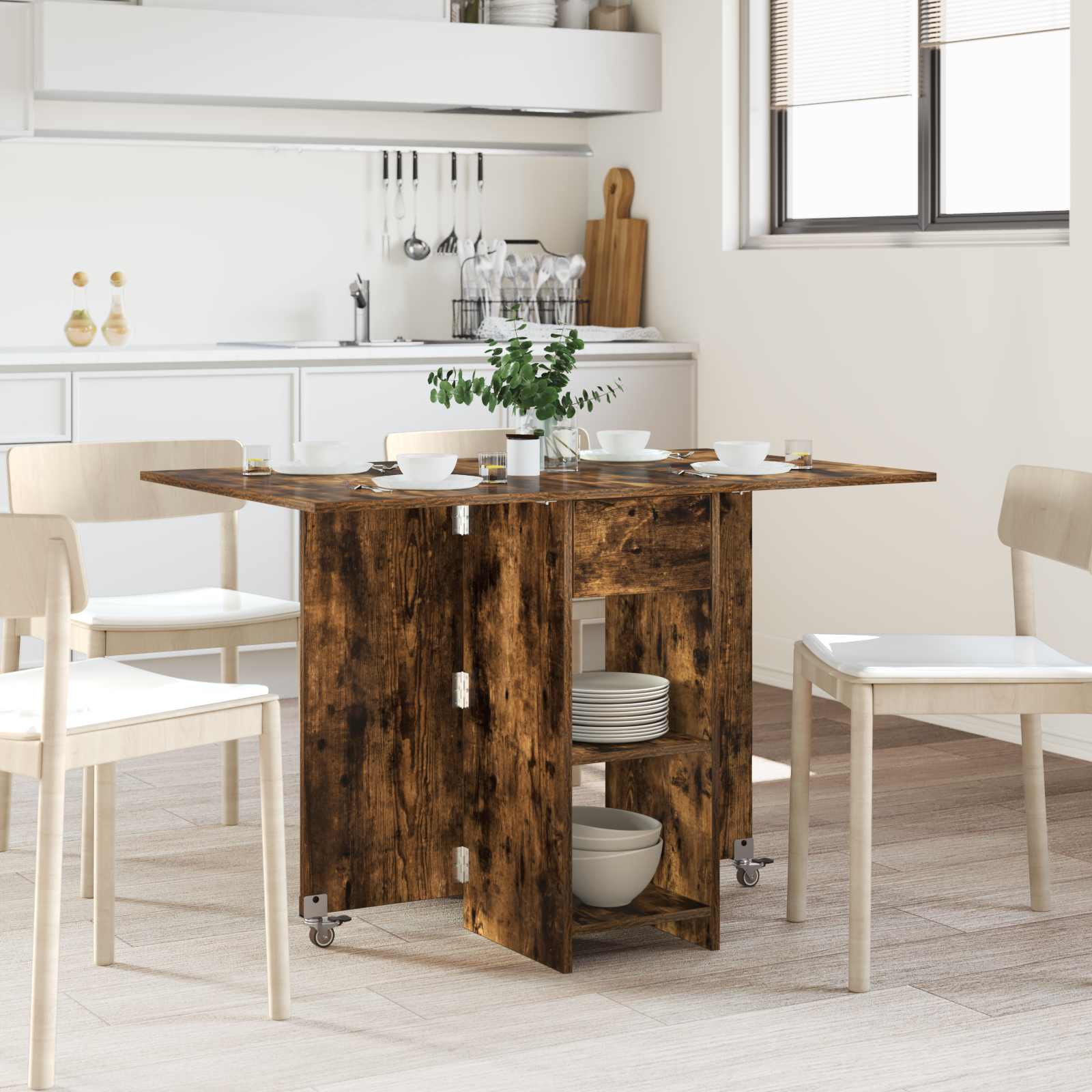 Esstisch 115 x 70 x 75 cm Holzwerkstoff Geräucherte Eiche