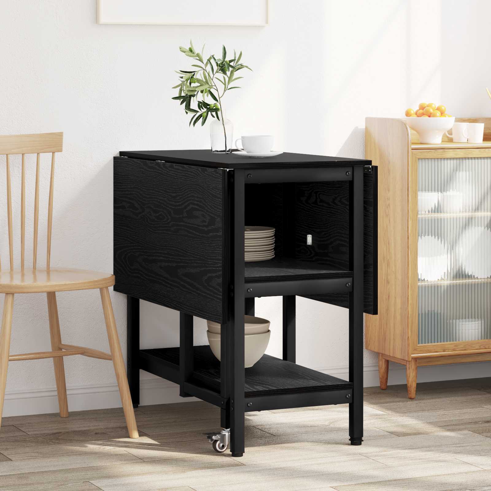 Esstisch 122 x 80 x 76,5 cm Holzwerkstoff Schwarze Eiche