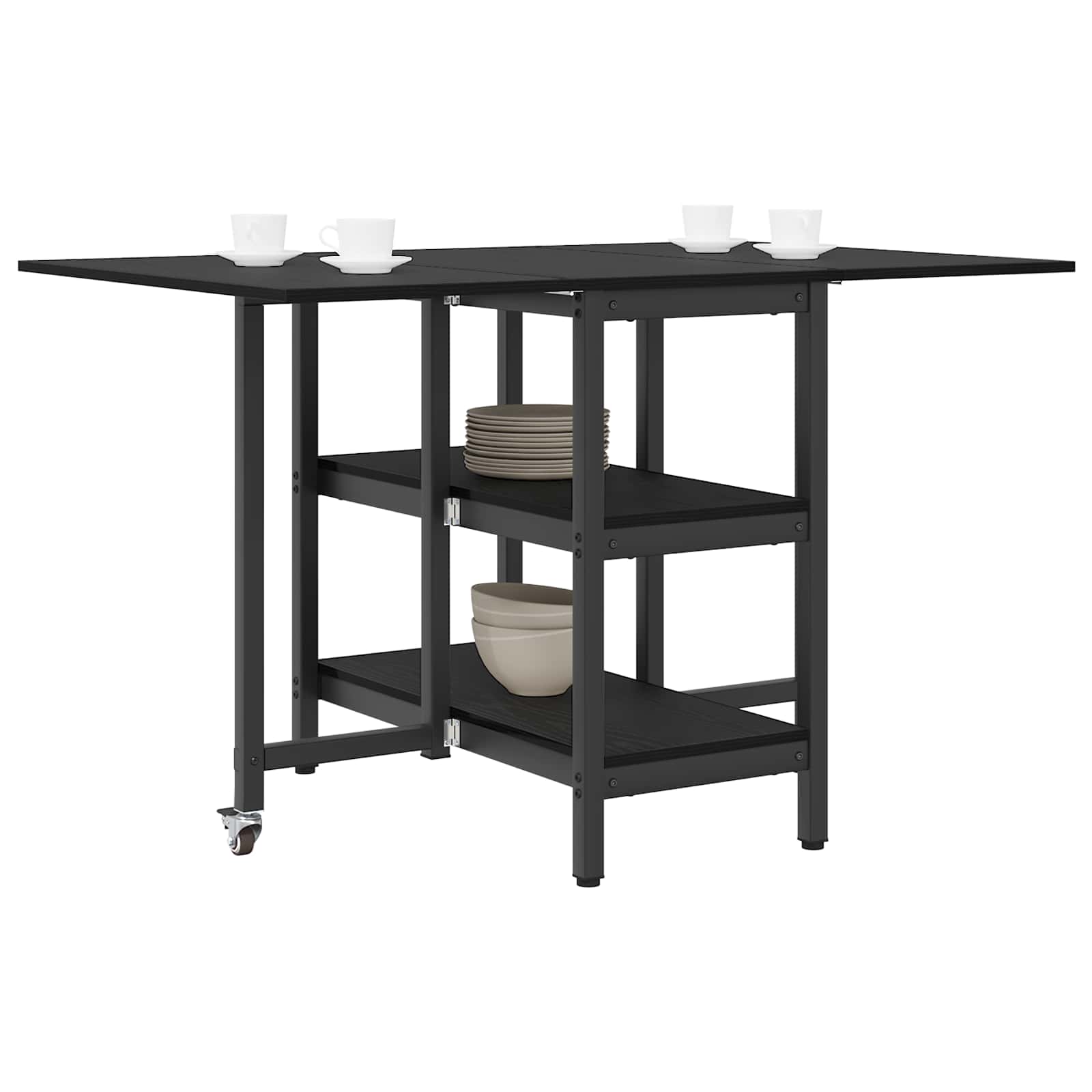 Esstisch 122 x 80 x 76,5 cm Holzwerkstoff Schwarze Eiche