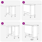 Faltbarer Esstisch mit Rollen 130 x 80 x 76,5 cm Stahl PB
