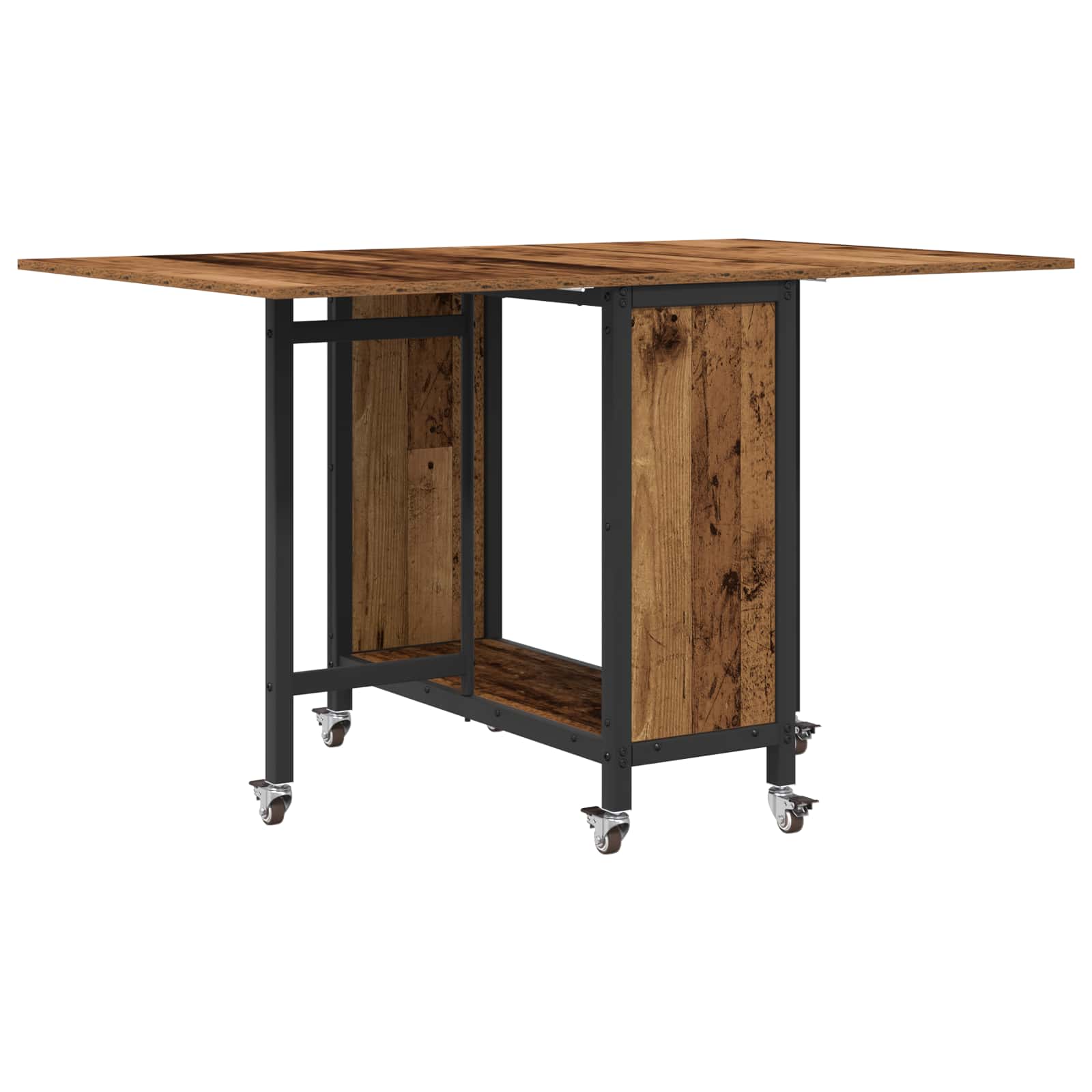 Faltbarer Esstisch mit Rollen 130 x 80 x 76,5 cm Stahl PB