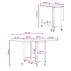 Faltbarer Esstisch mit Rollen 130 x 80 x 76,5 cm Stahl PB