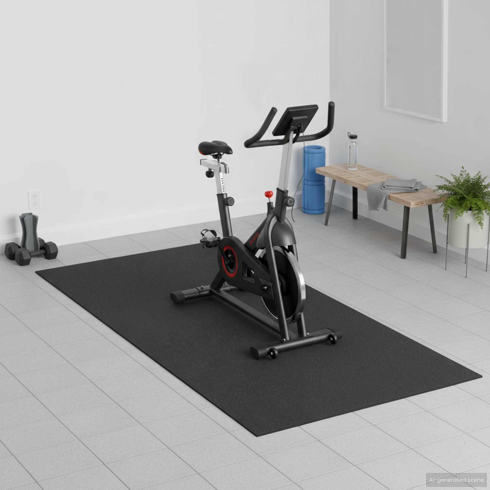 Sport-Schutzmatte Schwarz 120 x 60 x 0,6 cm hochdichtes PVC