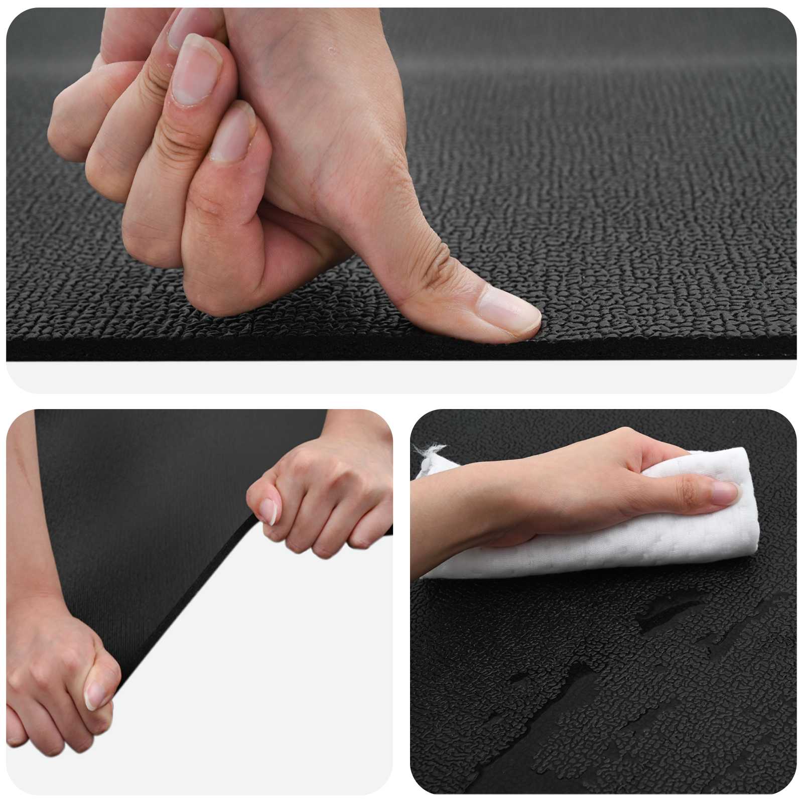Sport Schutzmatte Schwarz 180 x 75 x 0,6 cm Hochdichtes PVC