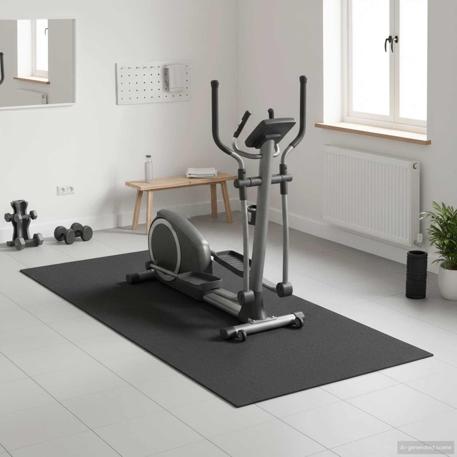 Sport Schutzmatte Schwarz 200 x 90 x 0,6 cm Hochdichtes PVC