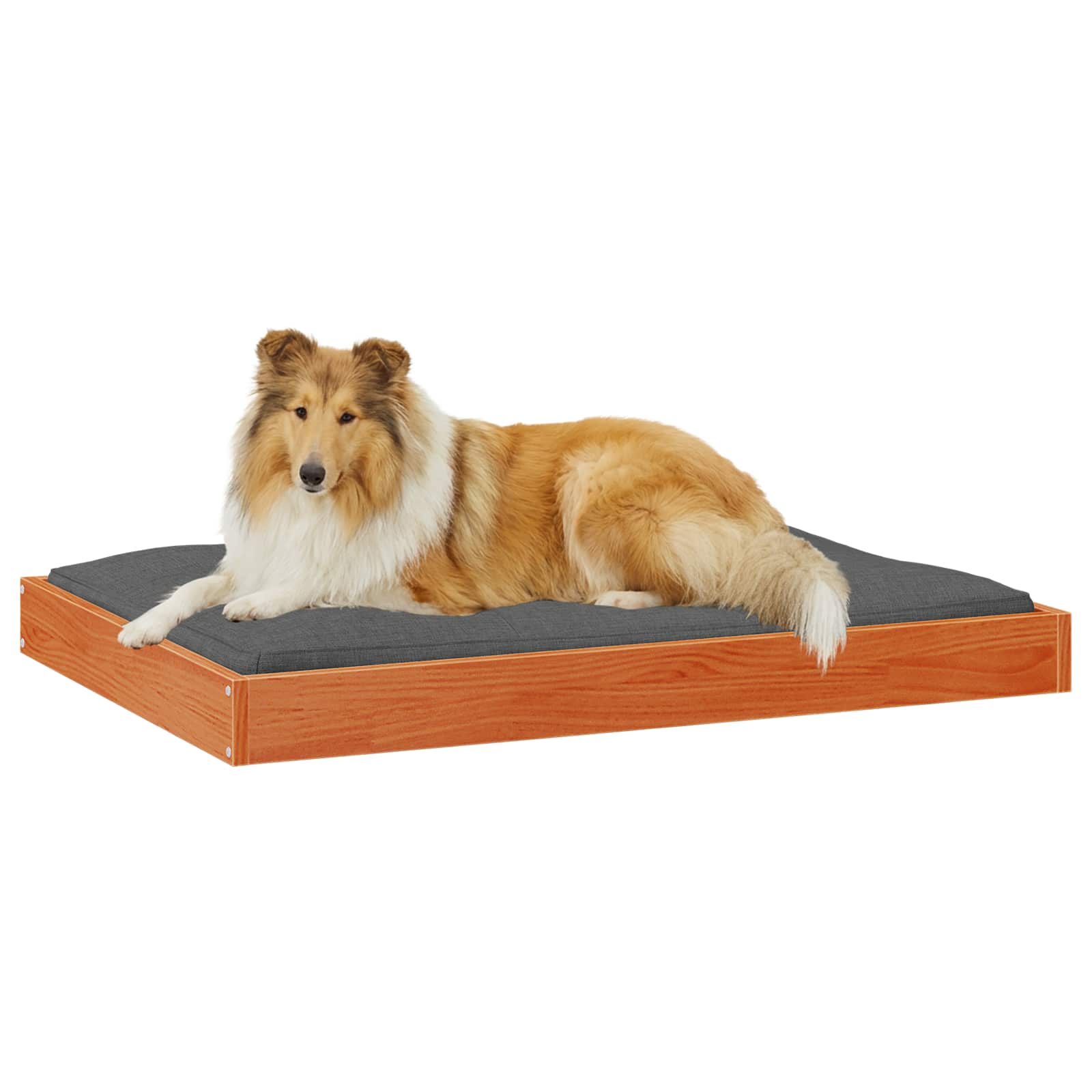 Hundebett Wachsbraun 101,5 x 74 x 9 cm Massivholz Kiefer