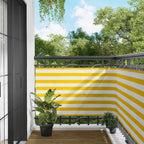 Balkonsichtschutz Gelb und Weiß 100 x 400 cm Oxford-Stoff