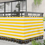 Balkonsichtschutz Gelb und Weiß 100 x 800 cm Oxford-Stoff