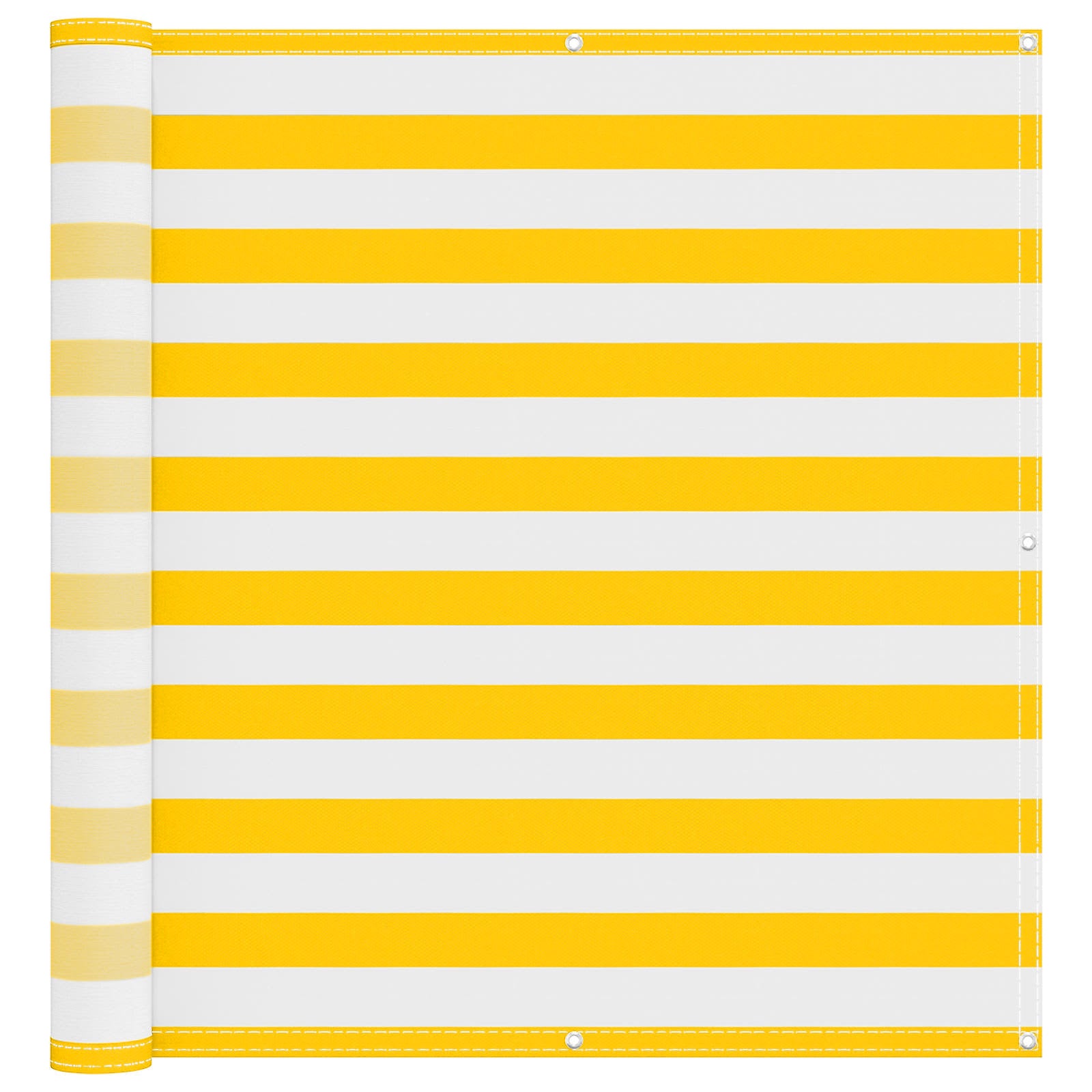 Balkonsichtschutz Gelb und Weiß 110 x 600 cm Oxford-Stoff