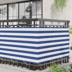 Balkonsichtschutz Blau und Weiß 100 x 1000 cm Oxford-Stoff