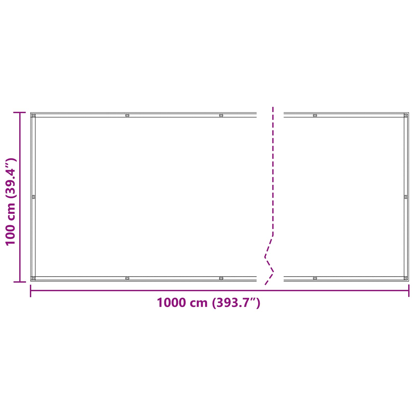 Balkonsichtschutz Blau und Weiß 100 x 1000 cm Oxford-Stoff