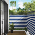 Balkonsichtschutz Blau und Weiß 110 x 400 cm Oxford-Stoff