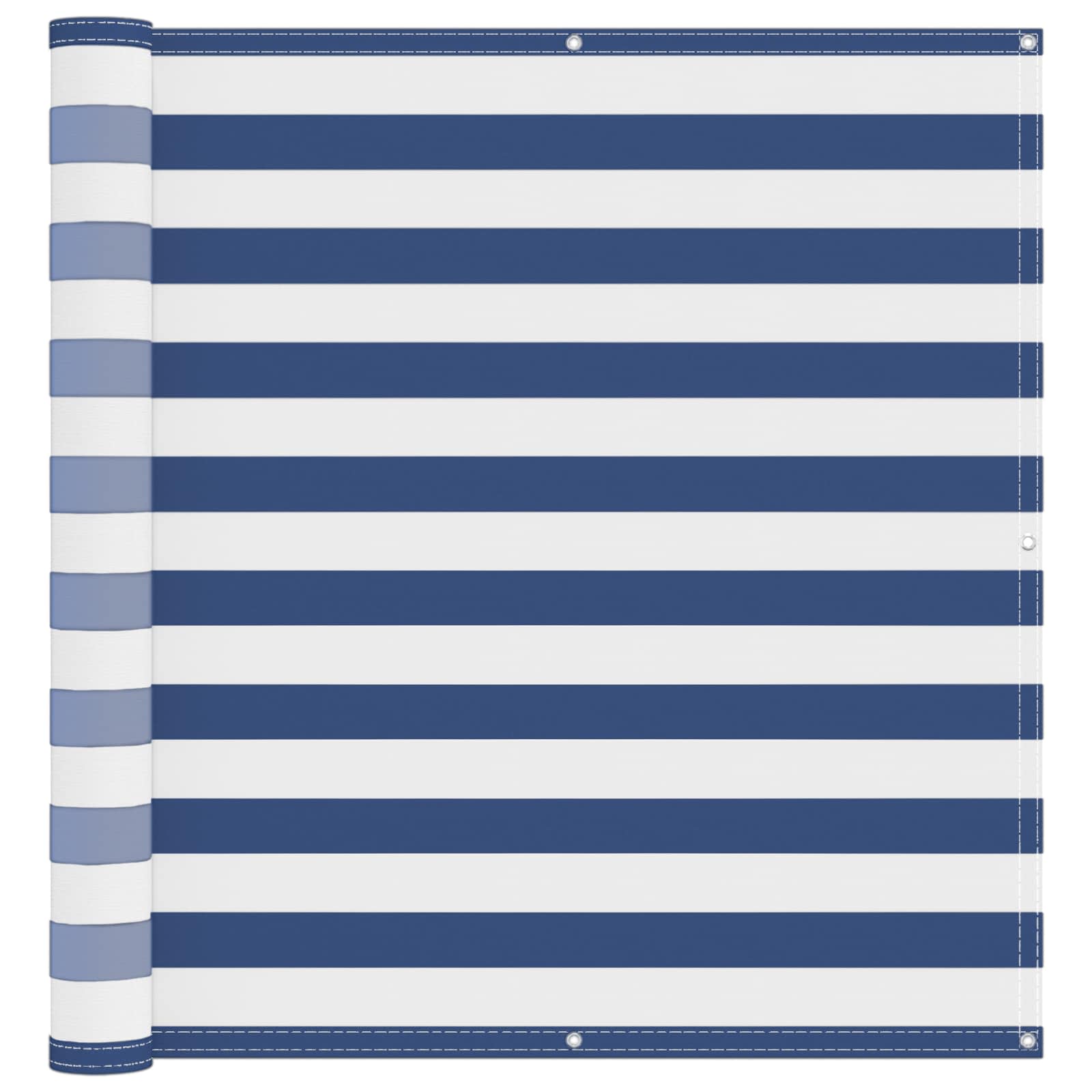 Balkonsichtschutz Blau und Weiß 110 x 700 cm Oxford-Stoff