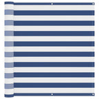 Balkonsichtschutz Blau und Weiß 110 x 1000 cm Oxford-Stoff