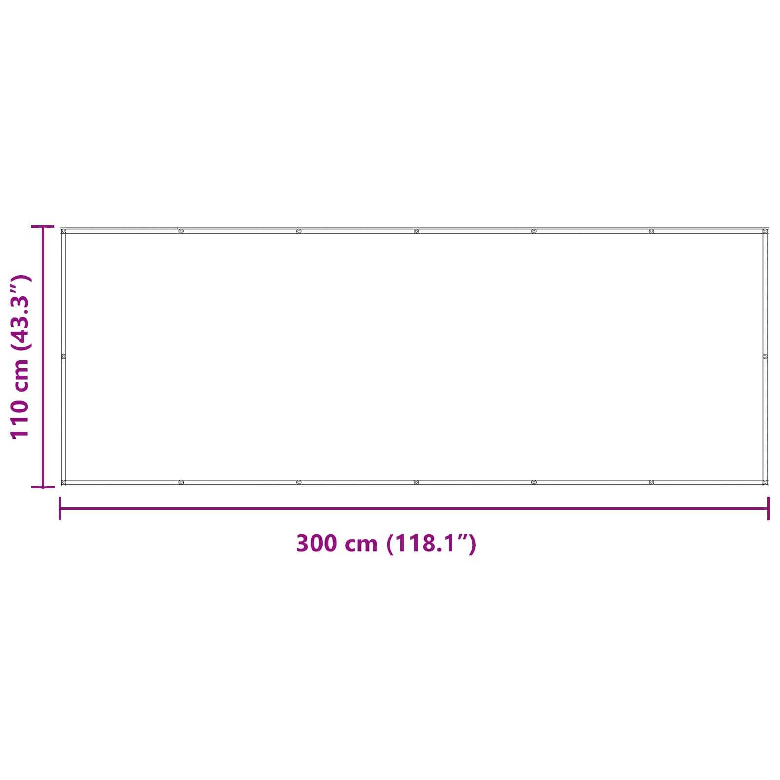 Balkonsichtschutz Blau 110 x 300 cm Oxford-Stoff