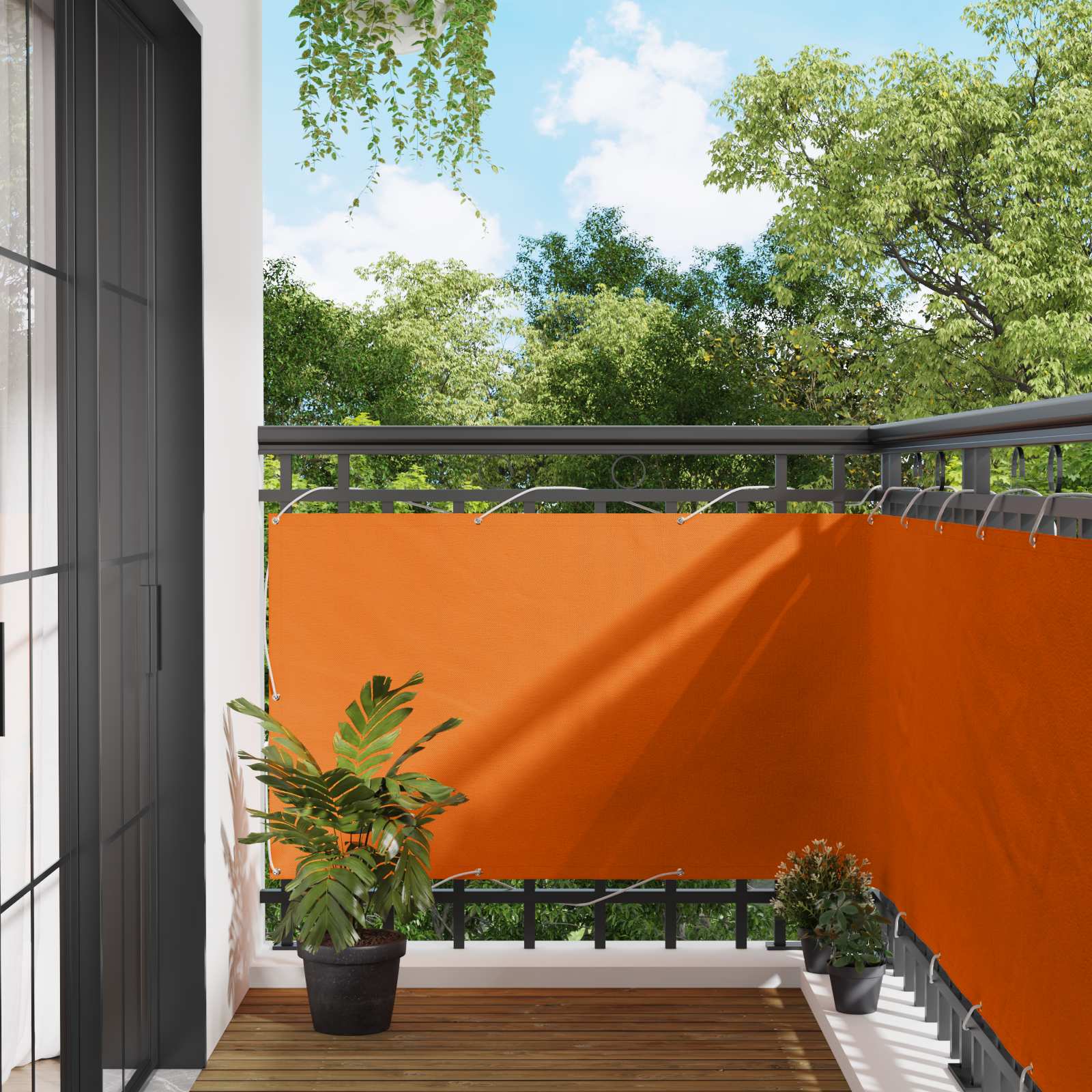 Balkonsichtschutz Orange 100 x 600 cm Oxford-Stoff