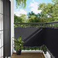 Balkonsichtschutz Schwarz 100 x 300 cm Oxford-Stoff