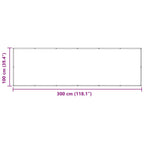 Balkonsichtschutz Schwarz 100 x 300 cm Oxford-Stoff