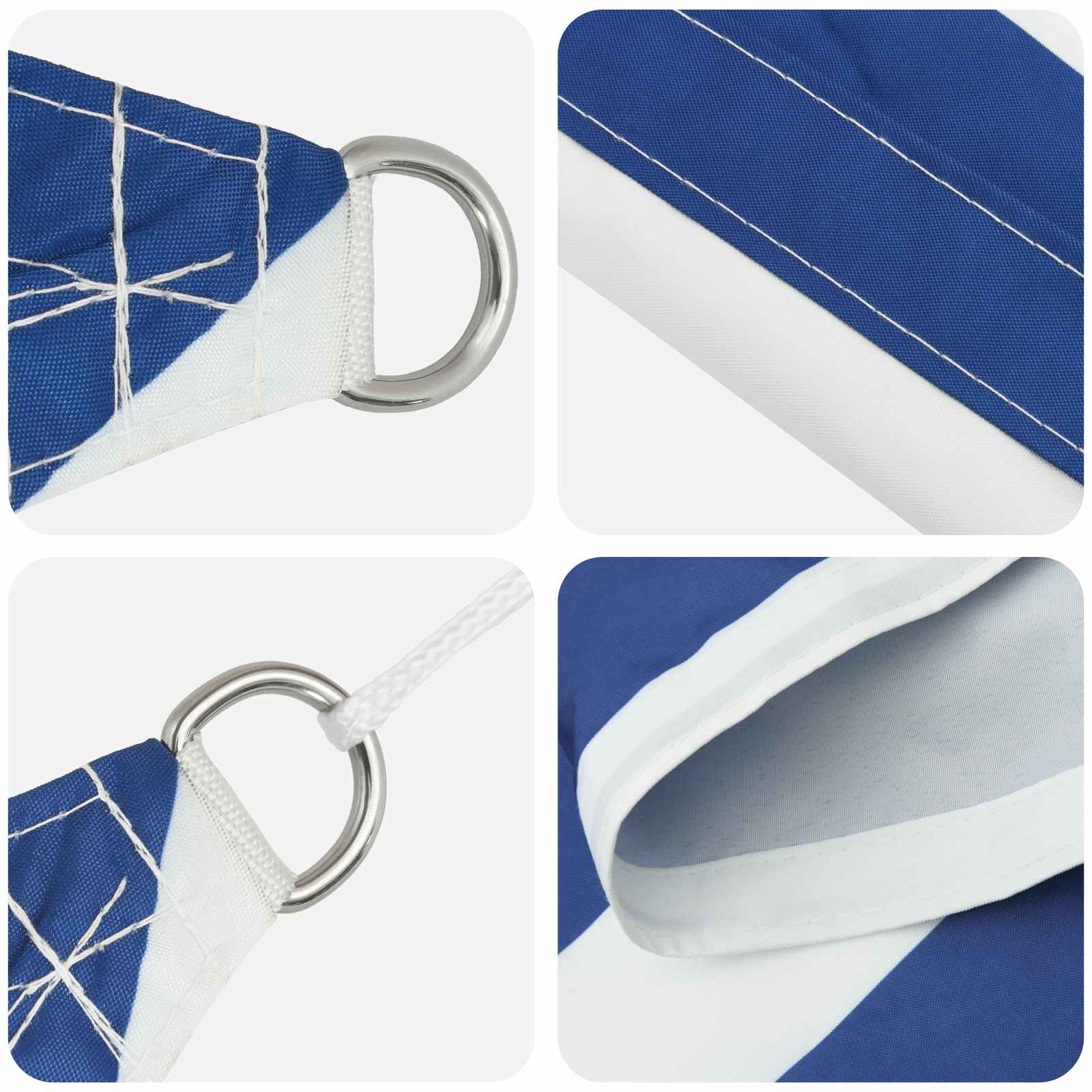 Sonnensegel Blau und Weiß 2,5 x 2,5 m 100 % Polyester Oxford
