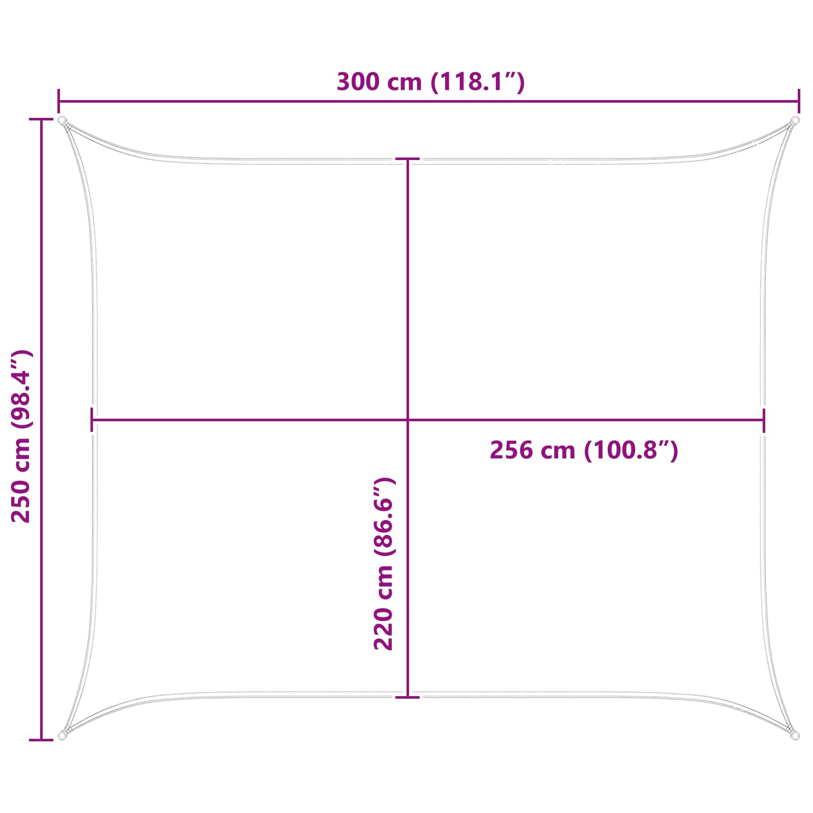 Sonnensegel Gelb und Weiß 2,5 x 3 m 100 % Polyester Oxford