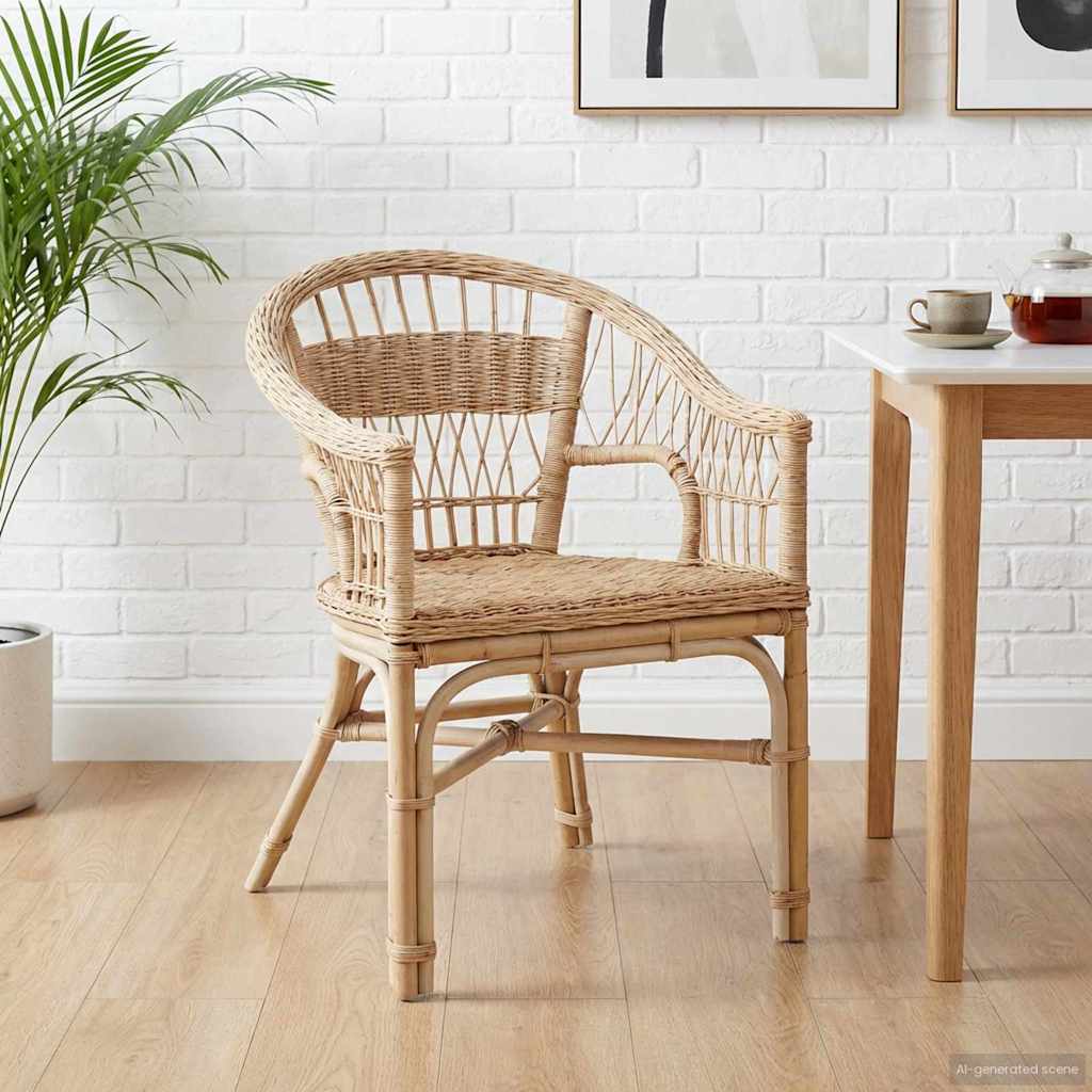 Stapelstuhl Natur 60 x 60 x 81 cm Rattan