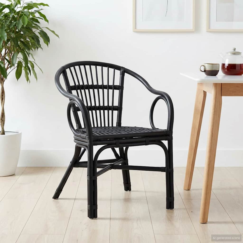 Stapelstuhl Schwarz 58 x 60 x 81 cm Rattan