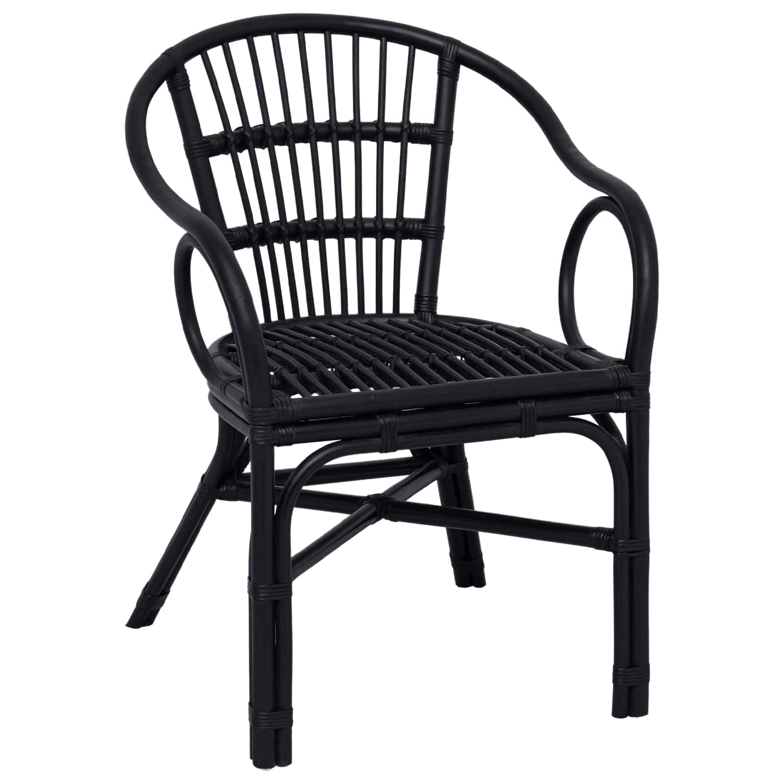 Stapelstuhl Schwarz 58 x 60 x 81 cm Rattan